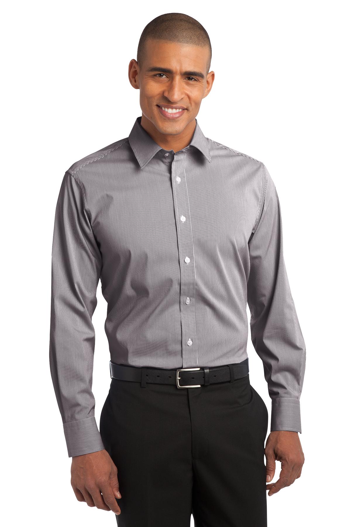 DISCONTINUED  Port Authority ®  Fine Stripe Stretch Poplin Shirt