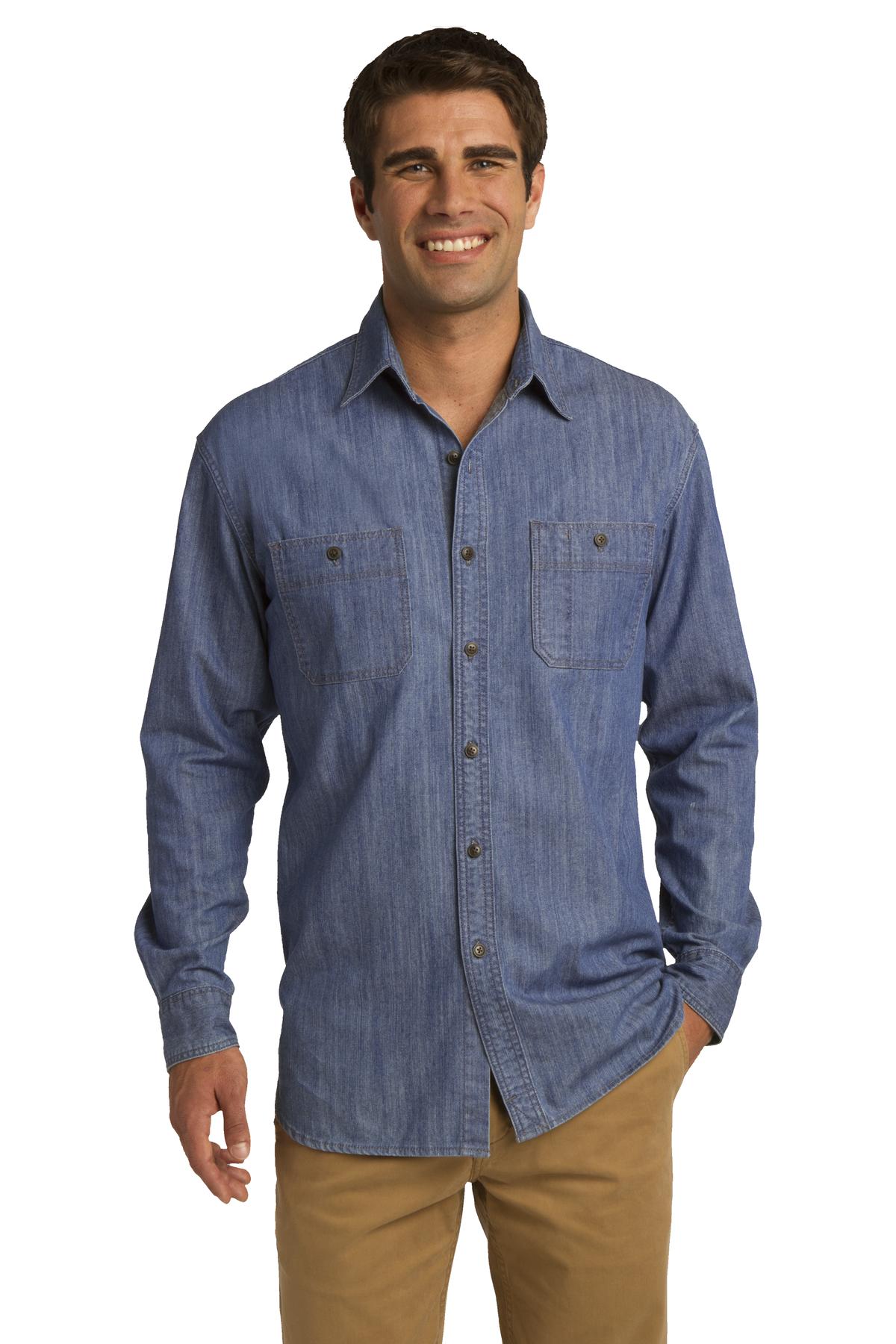 DISCONTINUED  Port Authority ®  Patch Pockets Denim Shirt