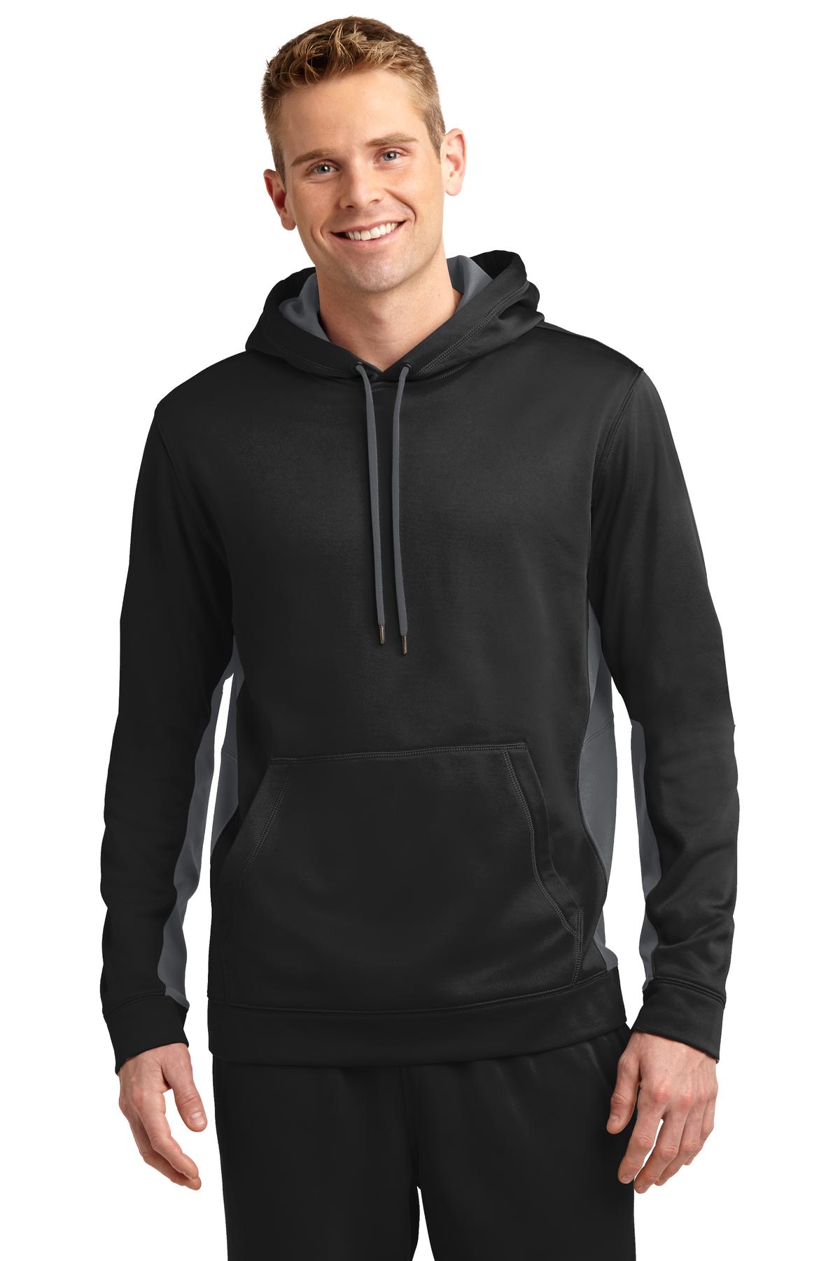 Sport-Tek ®  Sport-Wick ®  Fleece Colorblock Hooded Pullover