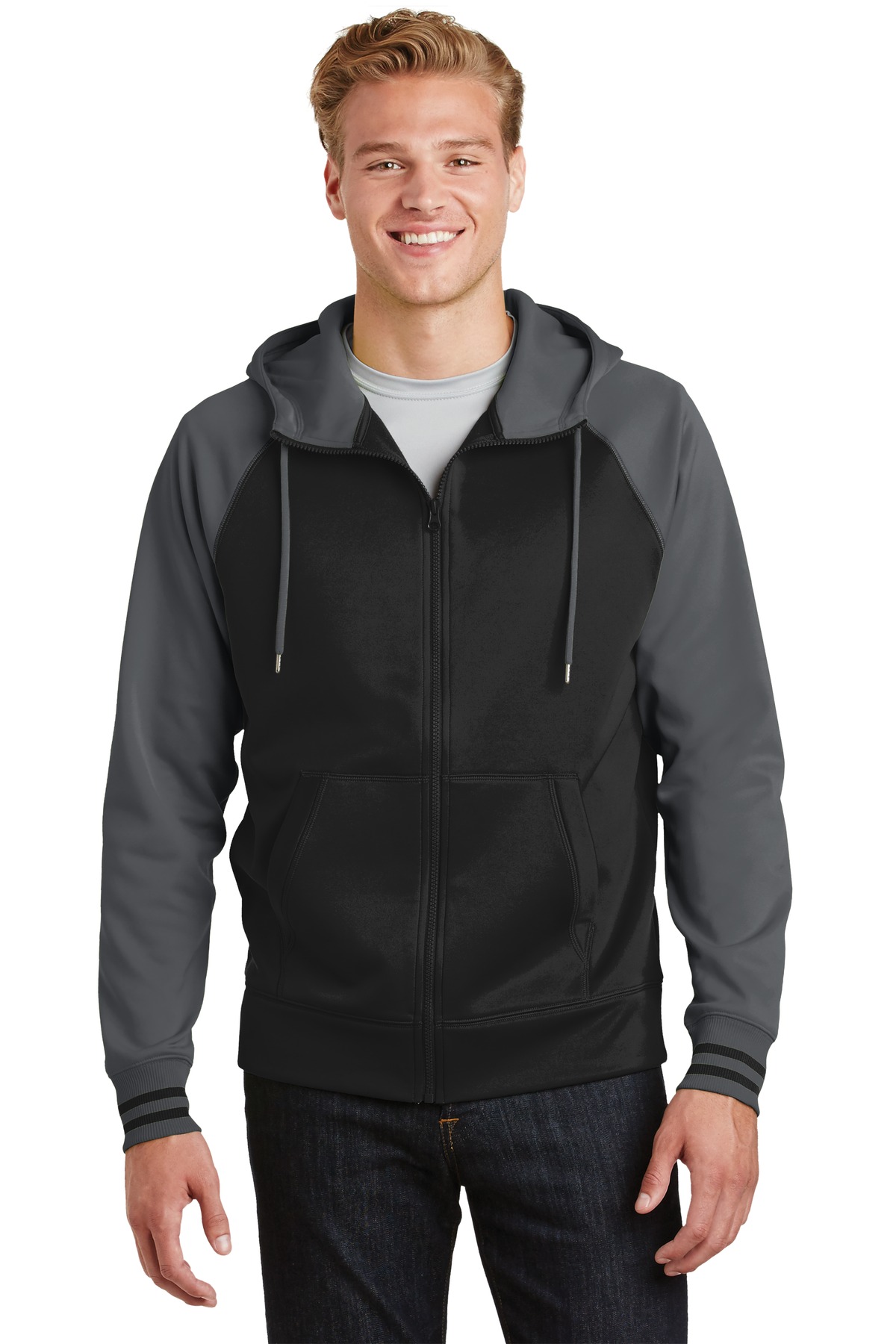 Sport-Tek ®  Sport-Wick ®  Varsity Fleece Full-Zip Hooded Jacket