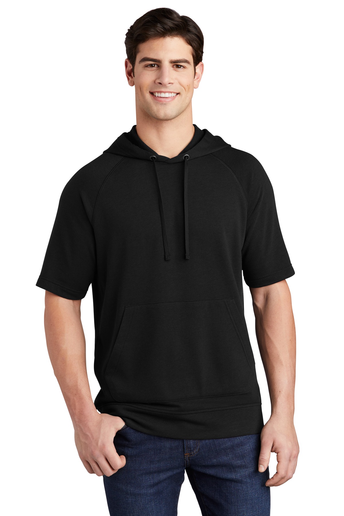 Sport-Tek  ®  PosiCharge  ®  Tri-Blend Wicking Fleece Short Sleeve Hooded Pullover