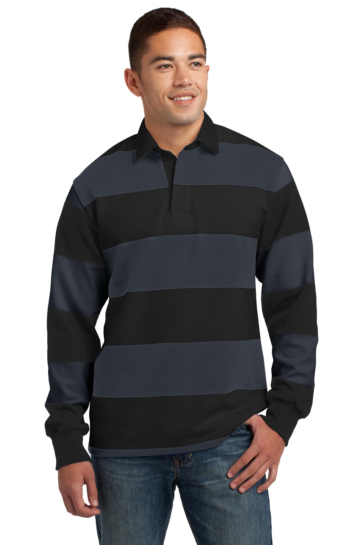 Sport-Tek ®  Classic Long Sleeve Rugby Polo