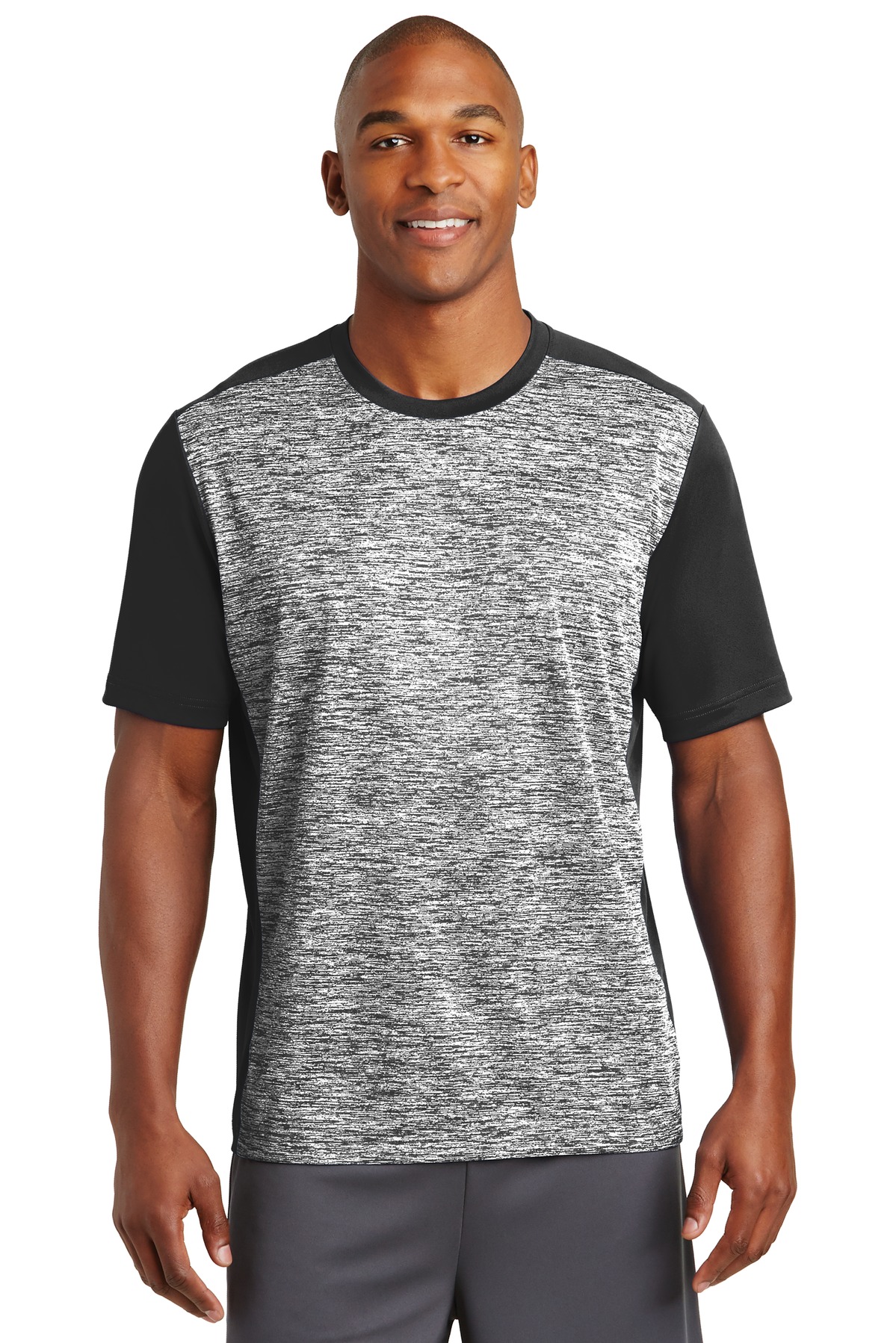 DISCONTINUED  Sport-Tek ®  PosiCharge ®  Electric Heather Colorblock Tee