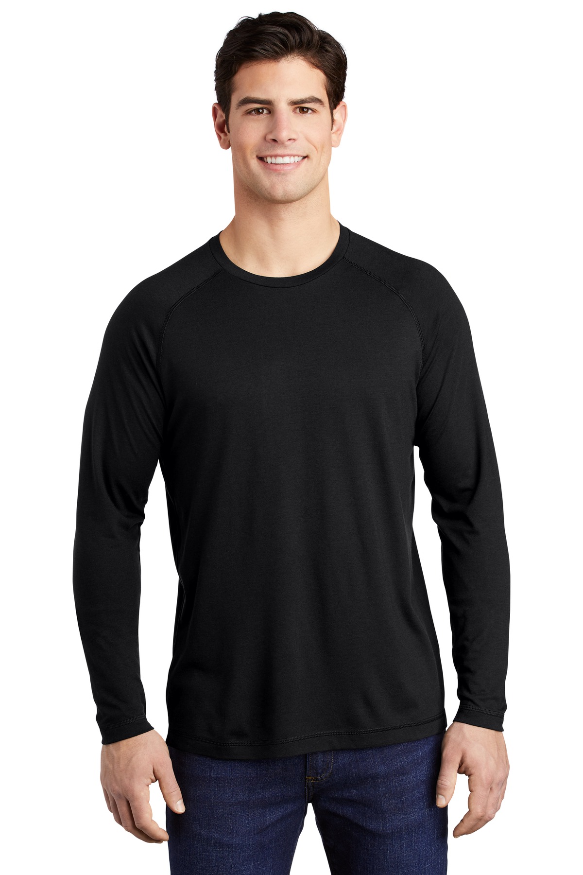 Sport-Tek  ®  PosiCharge  ®  Long Sleeve Tri-Blend Wicking Raglan Tee