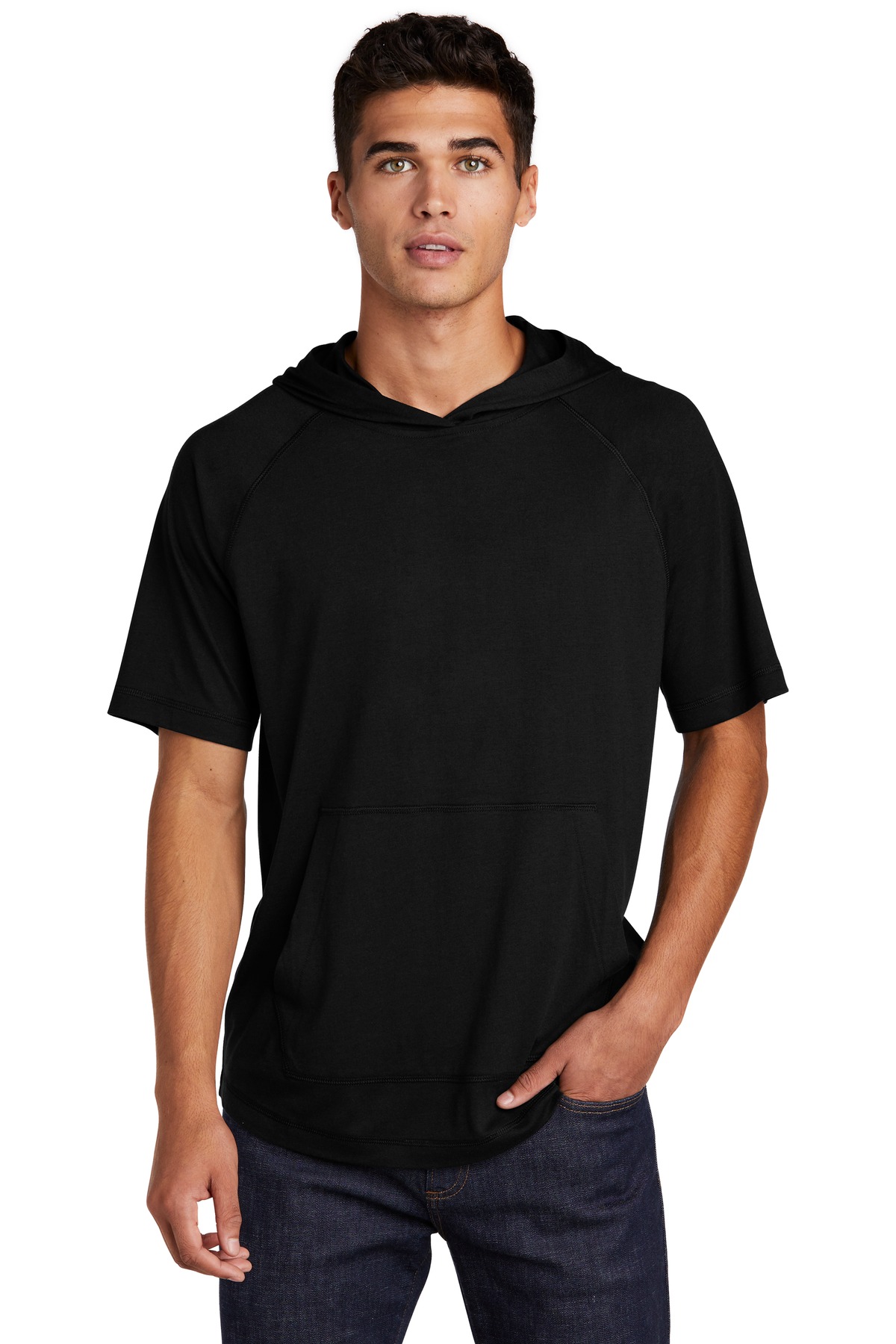 Sport-Tek  ®  PosiCharge  ®  Tri-Blend Wicking Short Sleeve Hoodie