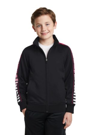 DISCONTINUED  Sport-Tek ®  Youth Dot Sublimation Tricot Track Jacket
