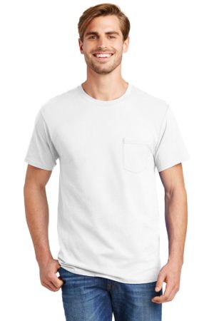 Hanes ®  - Authentic 100%  Cotton T-Shirt with Pocket