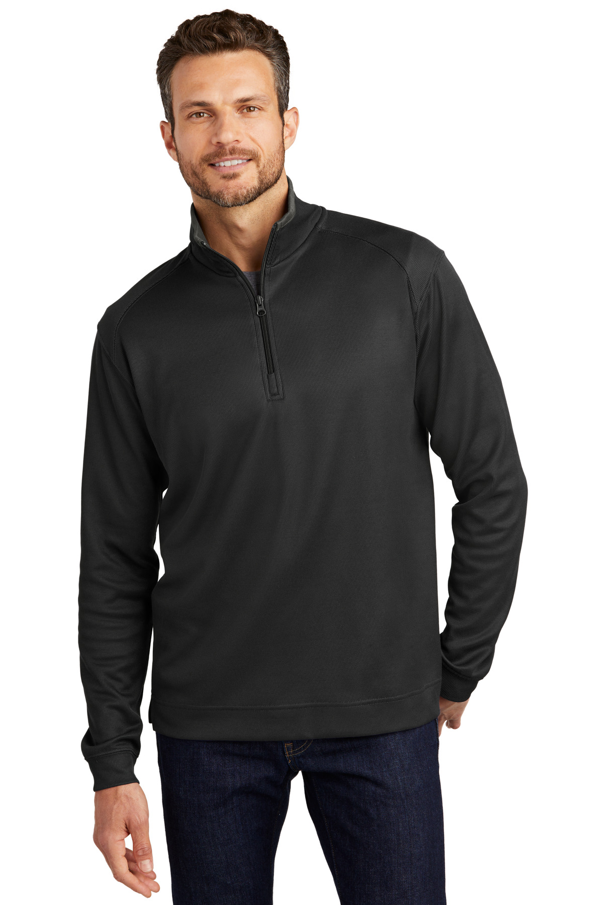 Port Authority ®  Vertical Texture 1/4-Zip Pullover