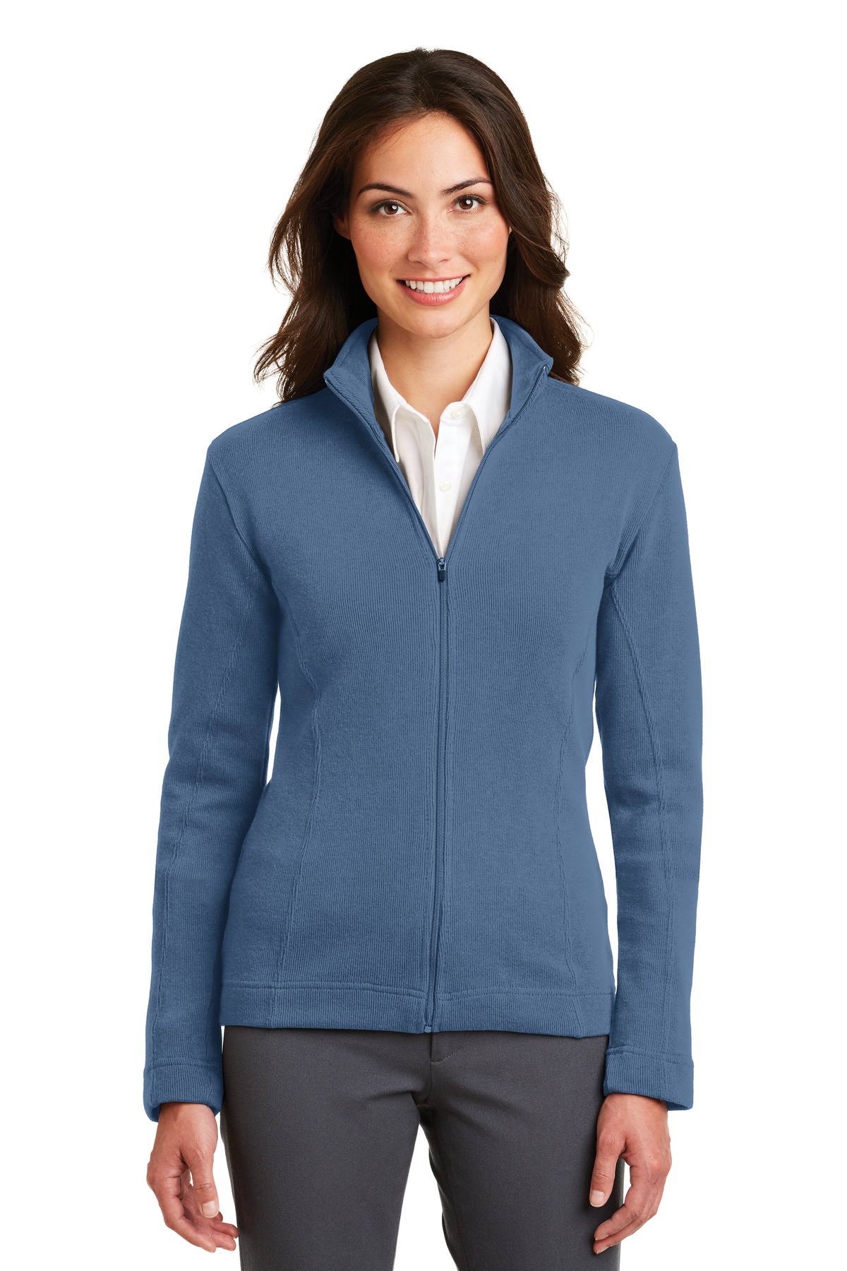 DISCONTINUED  Port Authority ®  Ladies Flatback Rib Full-Zip Jacket