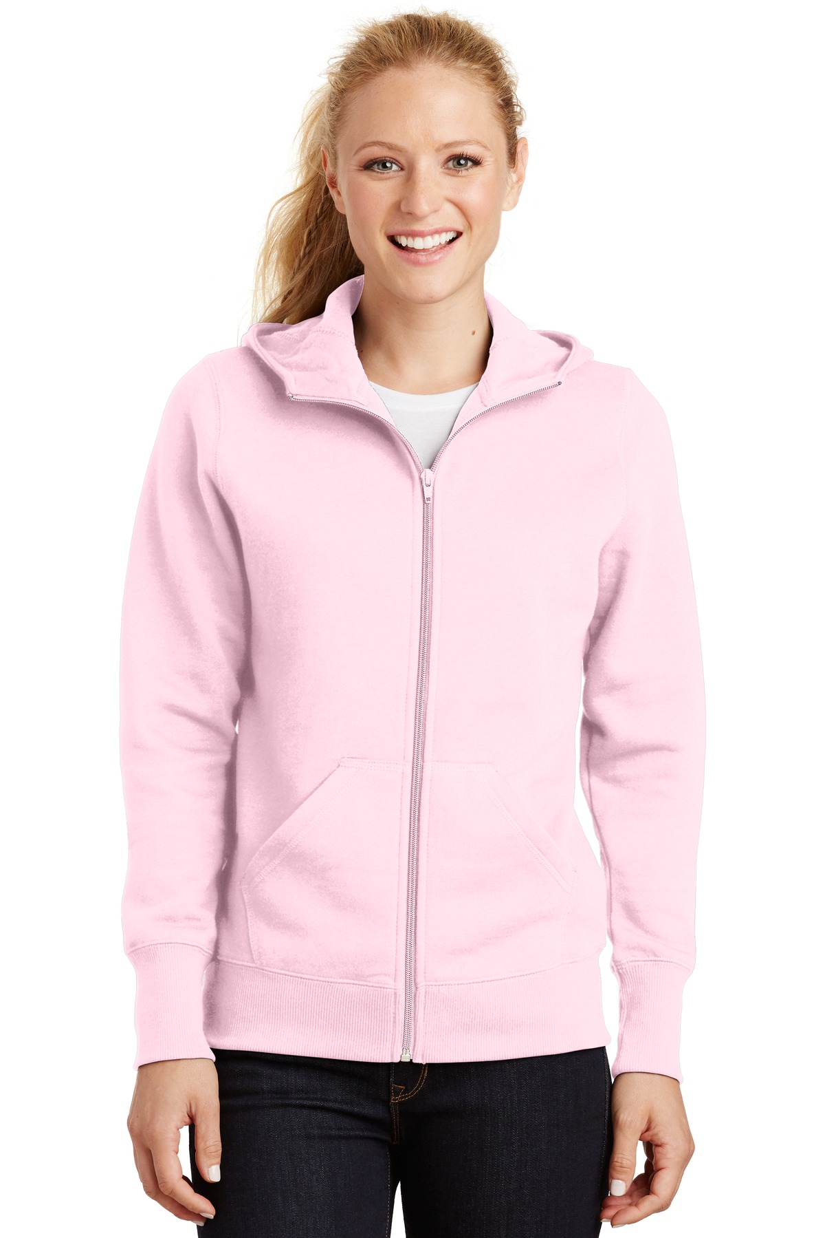 DISCONTINUED  Sport-Tek ®  Ladies Full-Zip Hooded Fleece Jacket