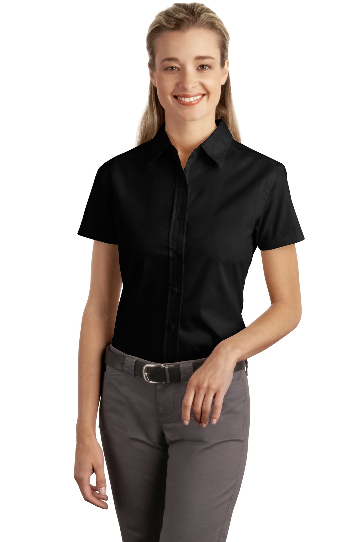 DISCONTINUED  Port Authority® Ladies Short Sleeve Easy Care, Soil Resistant Shirt