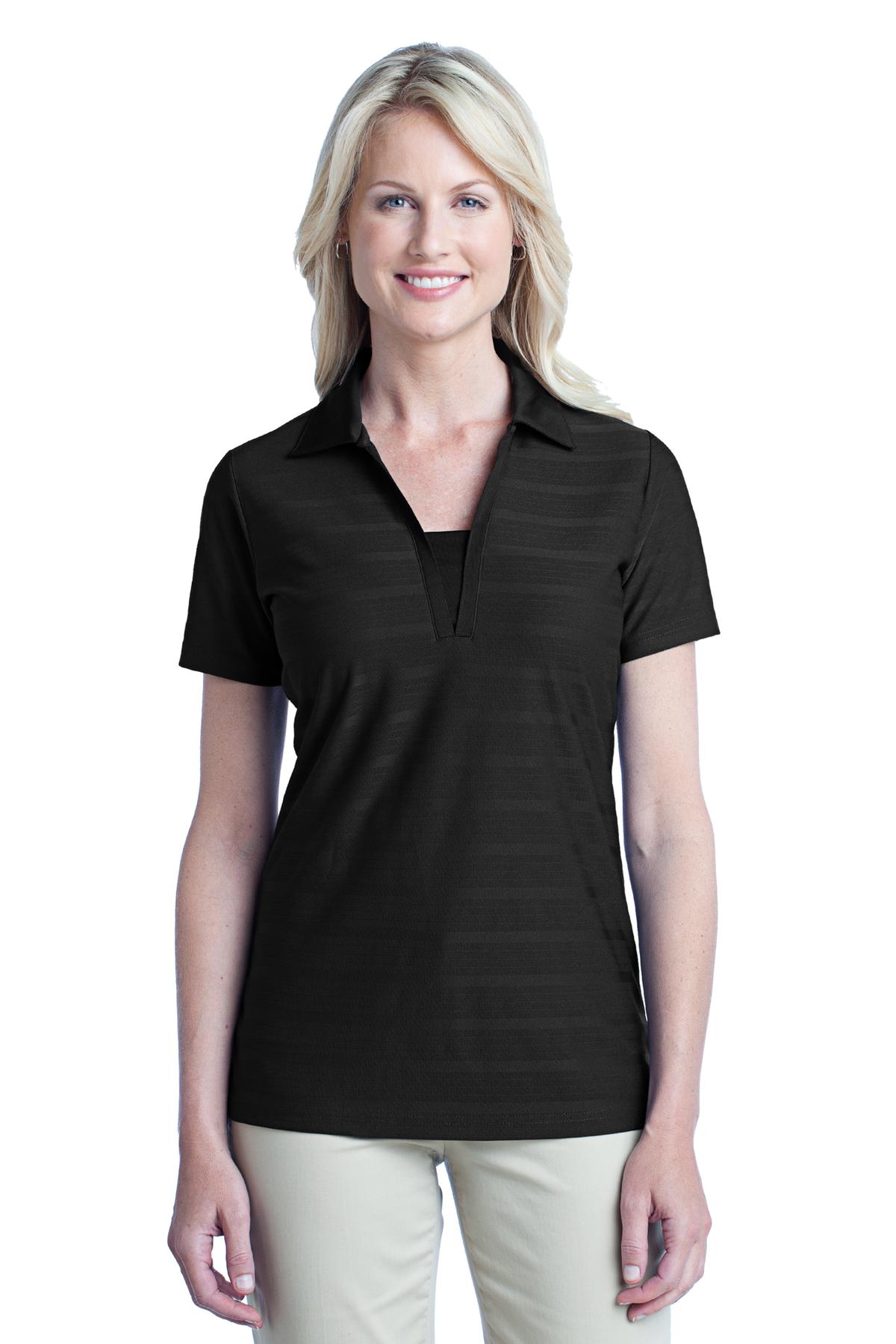 DISCONTINUED  Port Authority ®  Ladies Horizontal Texture Polo
