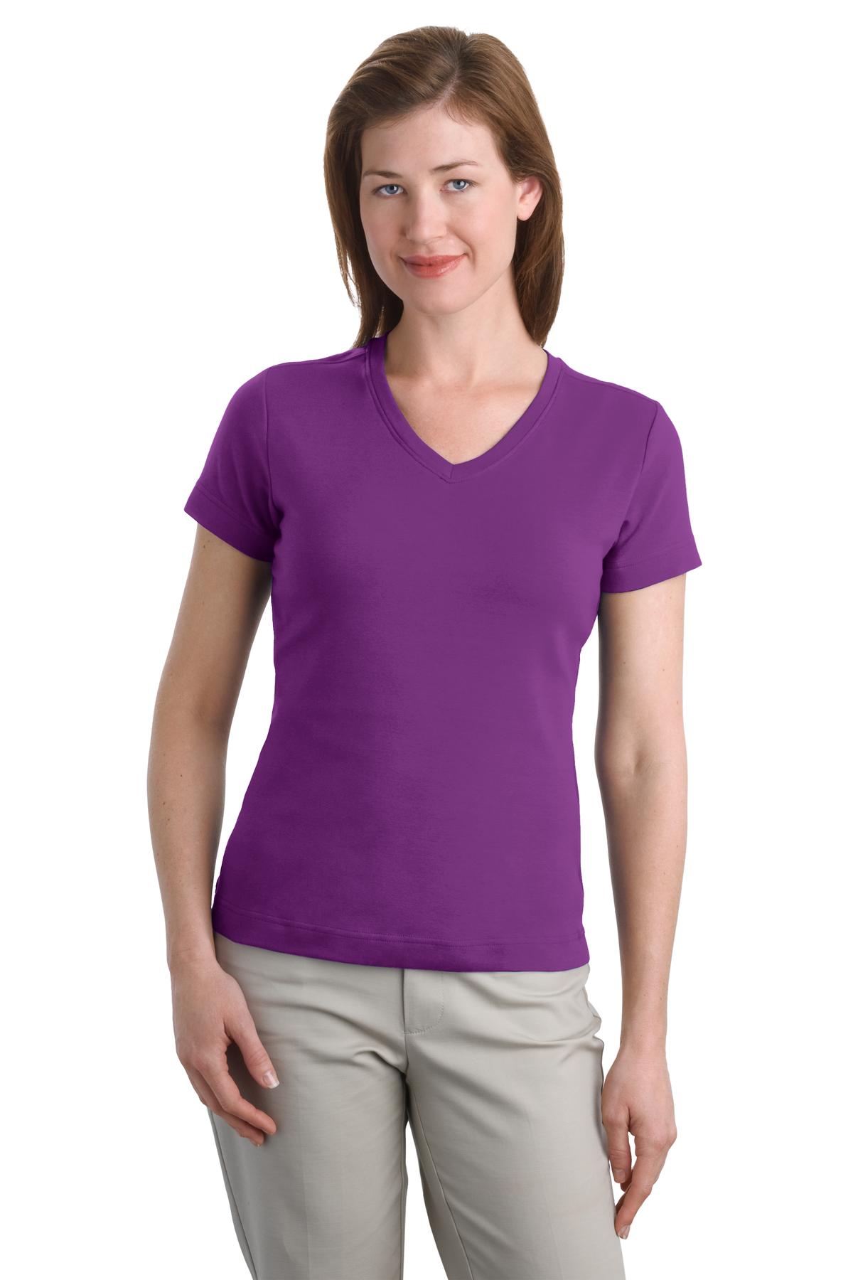 DISCONTINUED  Port Authority ®  Ladies Modern Stretch Cotton V-Neck Shirt