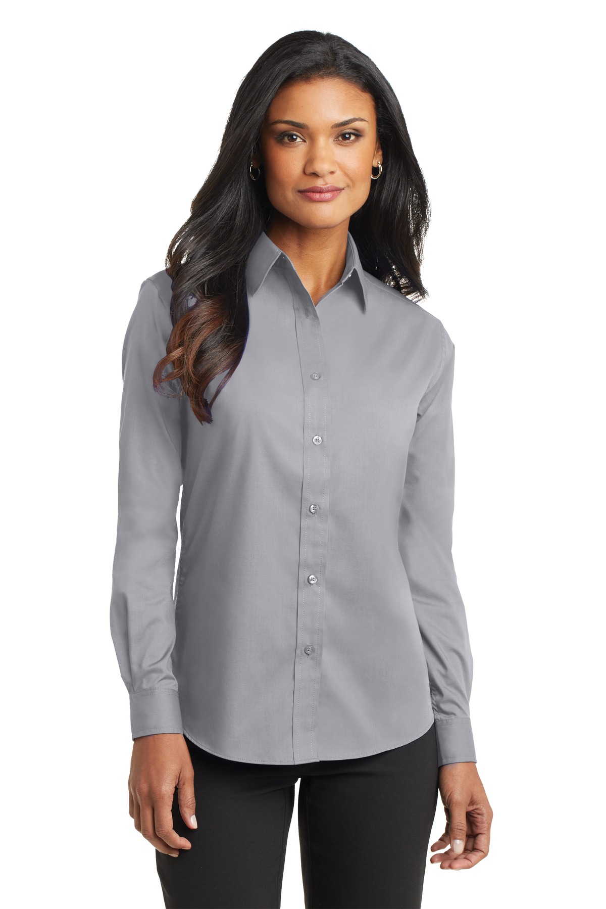 DISCONTINUED  Port Authority ®  Ladies Long Sleeve Value Poplin Shirt
