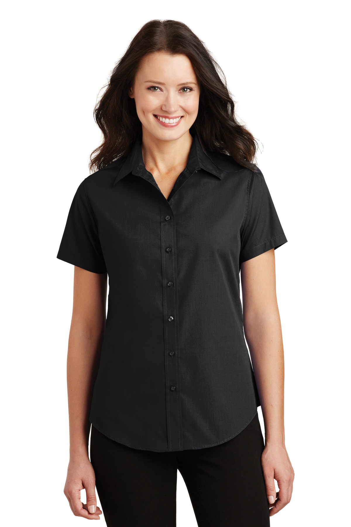 DISCONTINUED  Port Authority ®  Ladies Short Sleeve Value Poplin Shirt