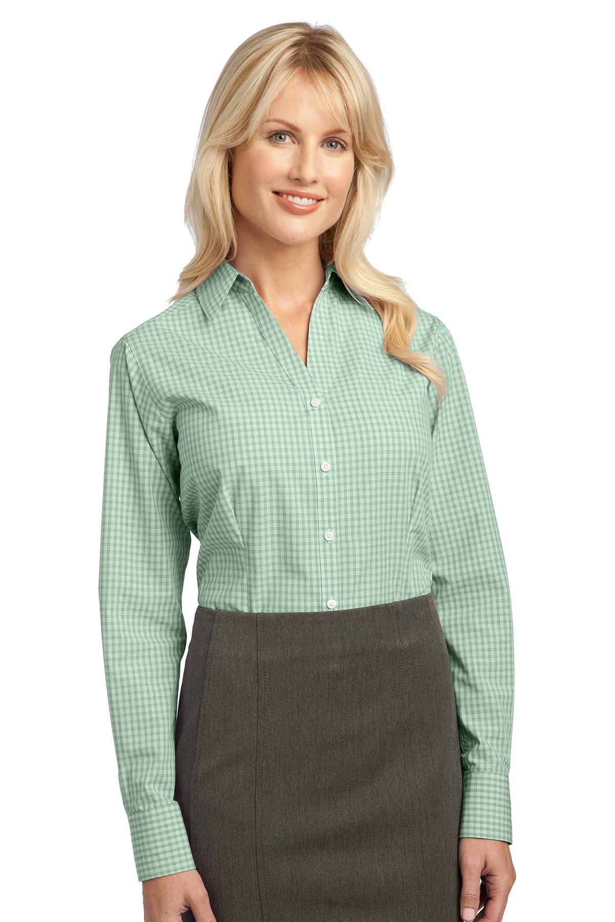 DISCONTINUED  Port Authority ®  Ladies Plaid Pattern Easy Care Shirt