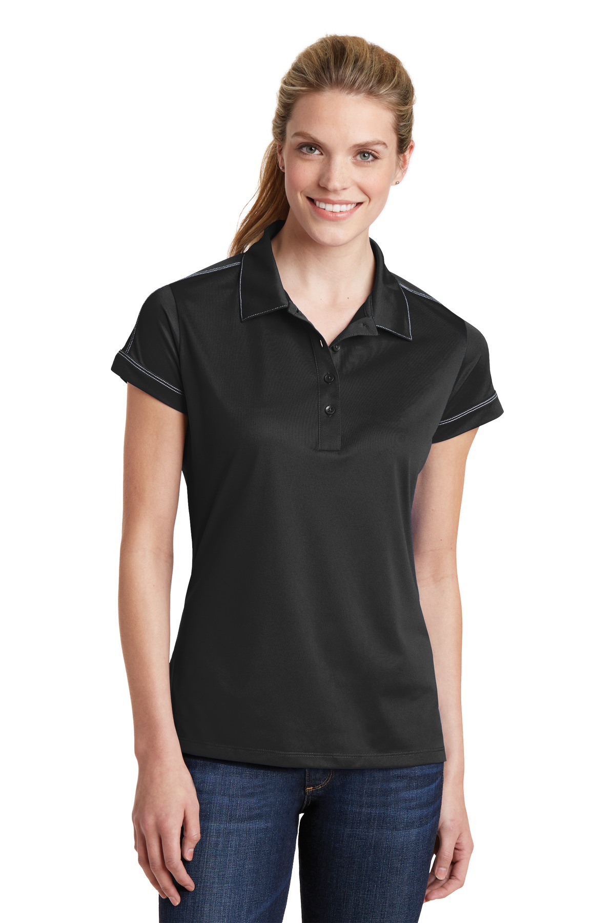 Sport-Tek ®  Women's Contrast Stitch Micropique Sport-Wick® Polo