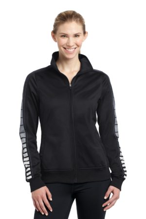 DISCONTINUED  Sport-Tek ®  Ladies Dot Sublimation Tricot Track Jacket