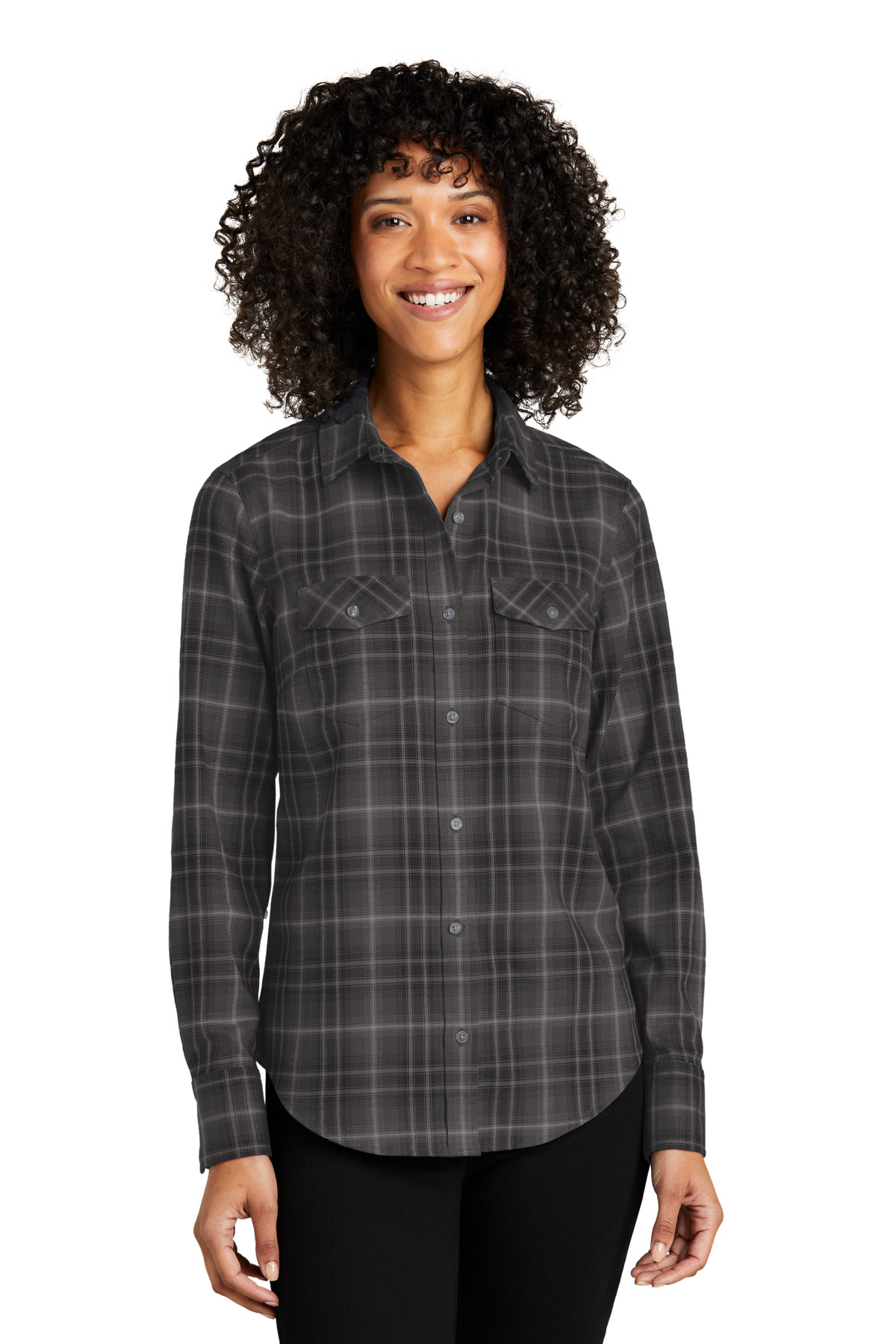 Port Authority ®  Women's Long Sleeve Ombre Plaid Shirt