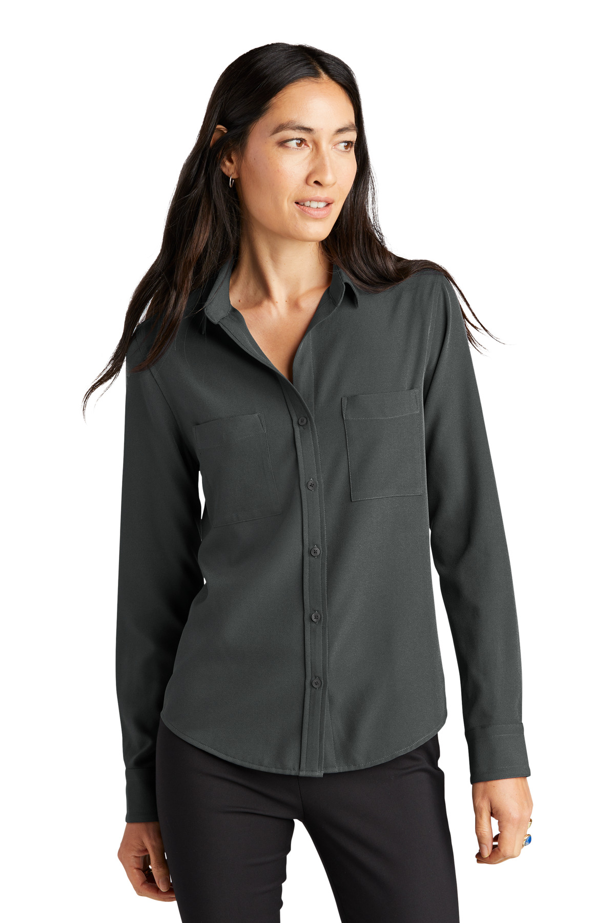 Mercer+Mettle ®  Women's Stretch Crepe Long Sleeve Camp