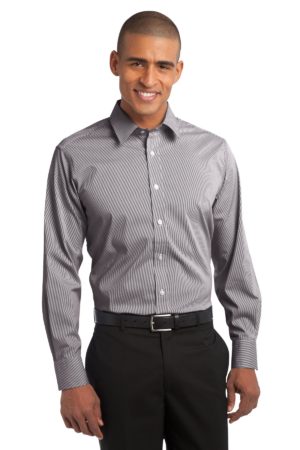 DISCONTINUED  Port Authority ®  Fine Stripe Stretch Poplin Shirt