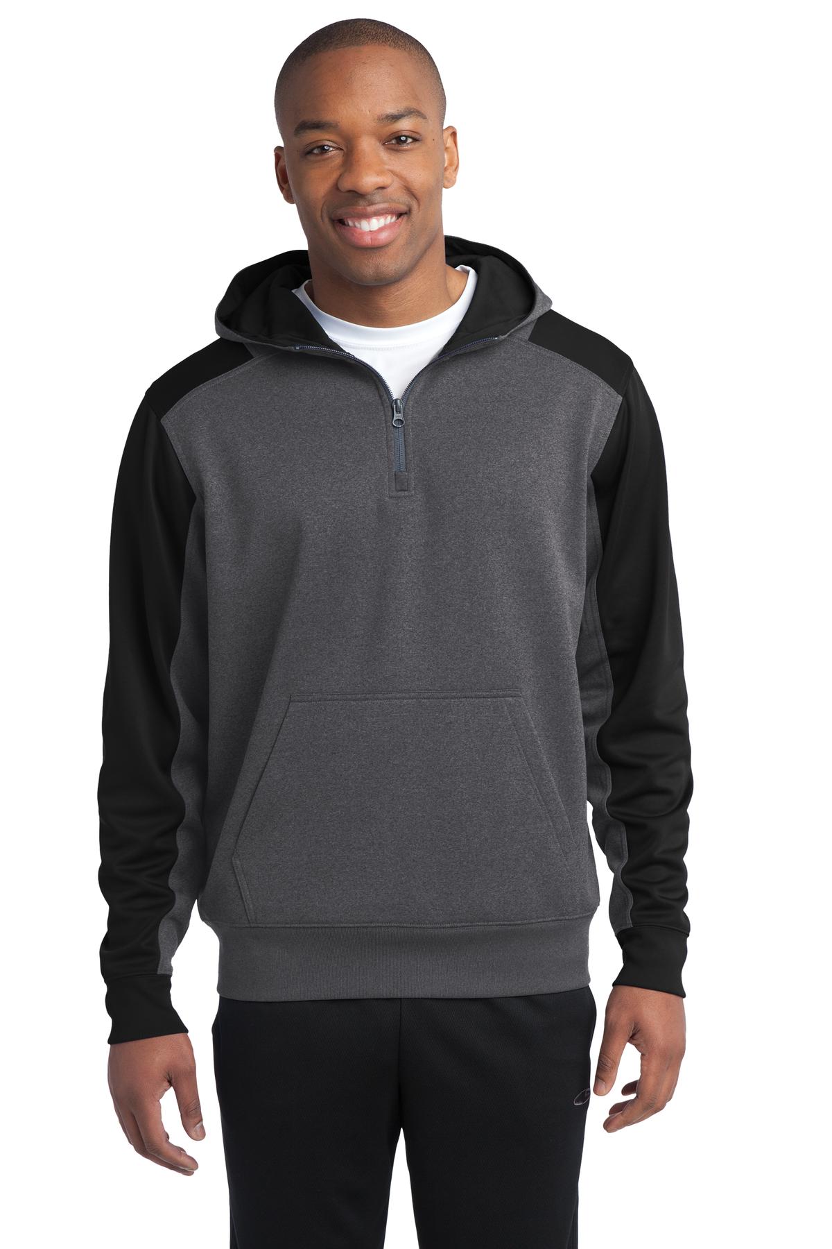 Sport-Tek ®   Tech Fleece Colorblock 1/4-Zip Hooded Sweatshirt