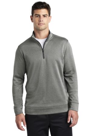 Sport-Tek  ®  PosiCharge  ®  Sport-Wick  ®  Heather Fleece 1/4-Zip Pullover