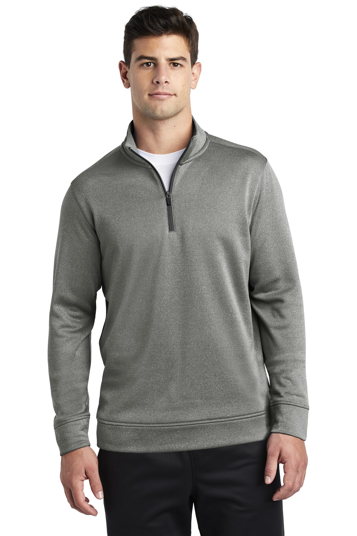 Sport-Tek  ®  PosiCharge  ®  Sport-Wick  ®  Heather Fleece 1/4-Zip Pullover