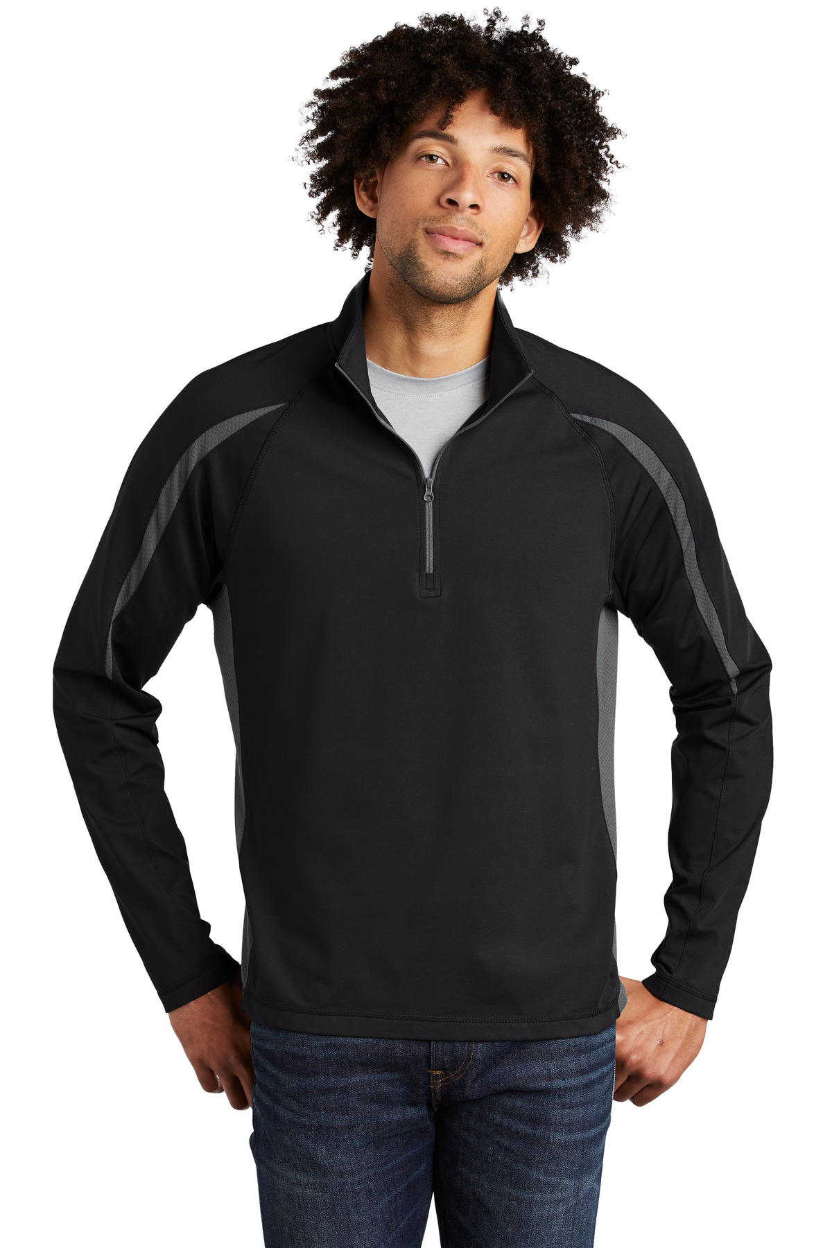 Sport-Tek ®  Sport-Wick ®  Stretch 1/2-Zip Colorblock Pullover