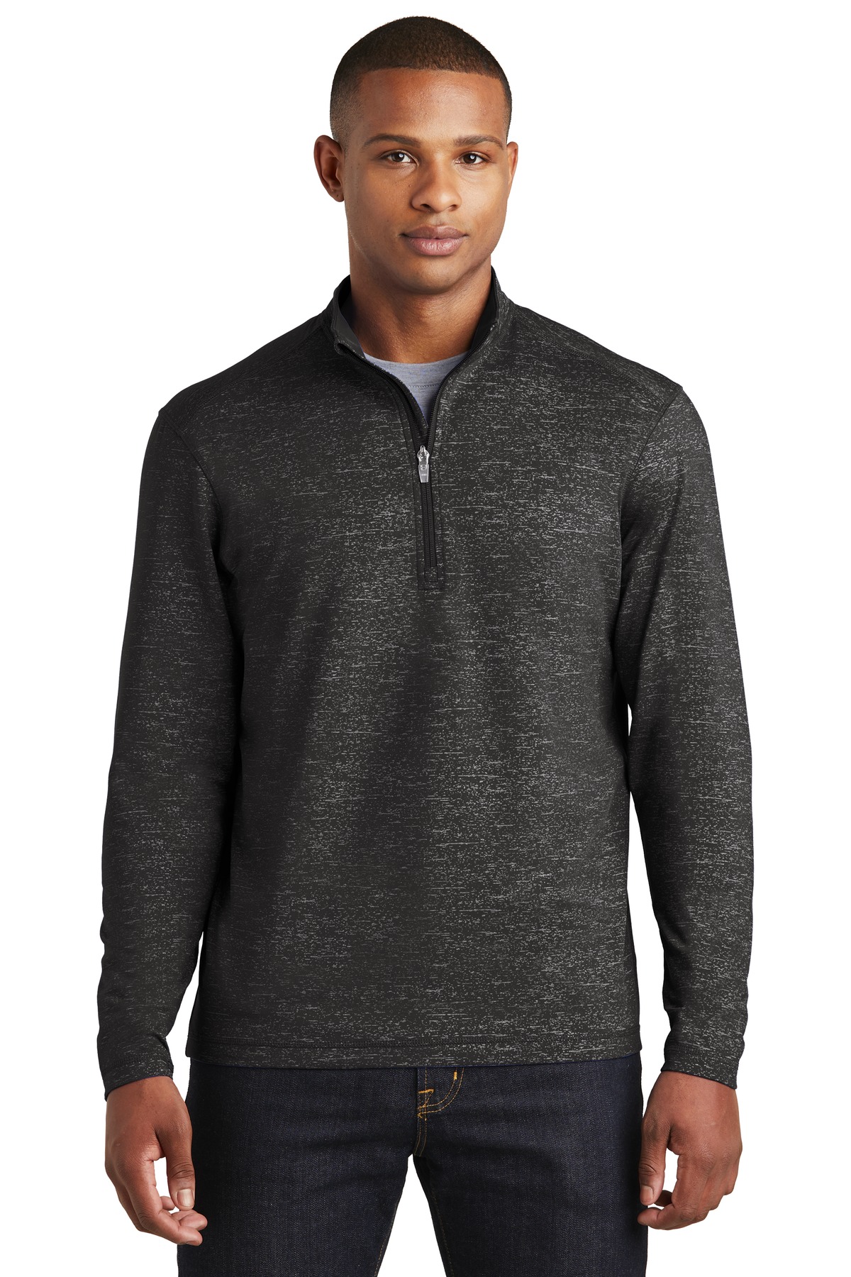 Sport-Tek  ®  Sport-Wick  ®  Stretch Reflective Heather 1/2-Zip Pullover