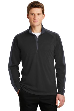 Sport-Tek ®  Sport-Wick ®  Textured Colorblock 1/4-Zip Pullover