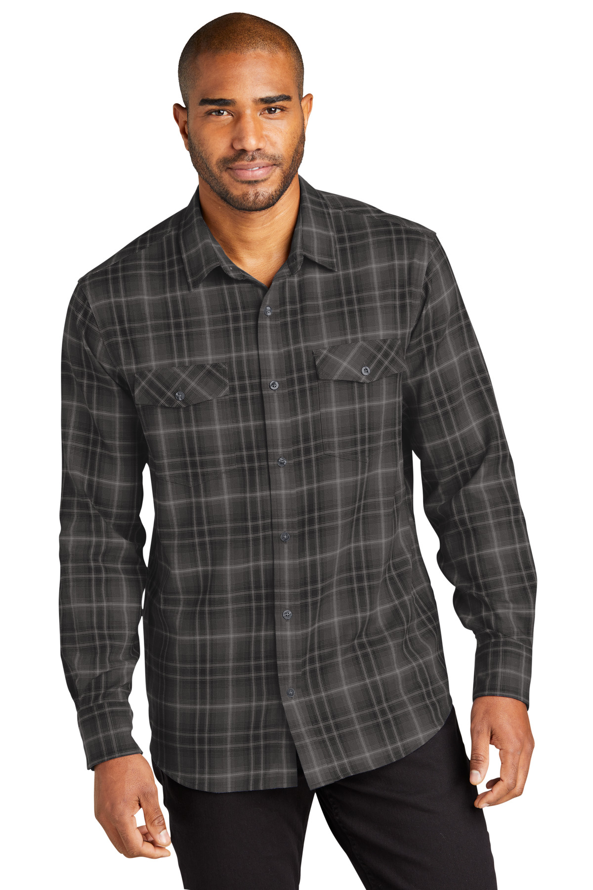 Port Authority ®  Long Sleeve Ombre Plaid Shirt