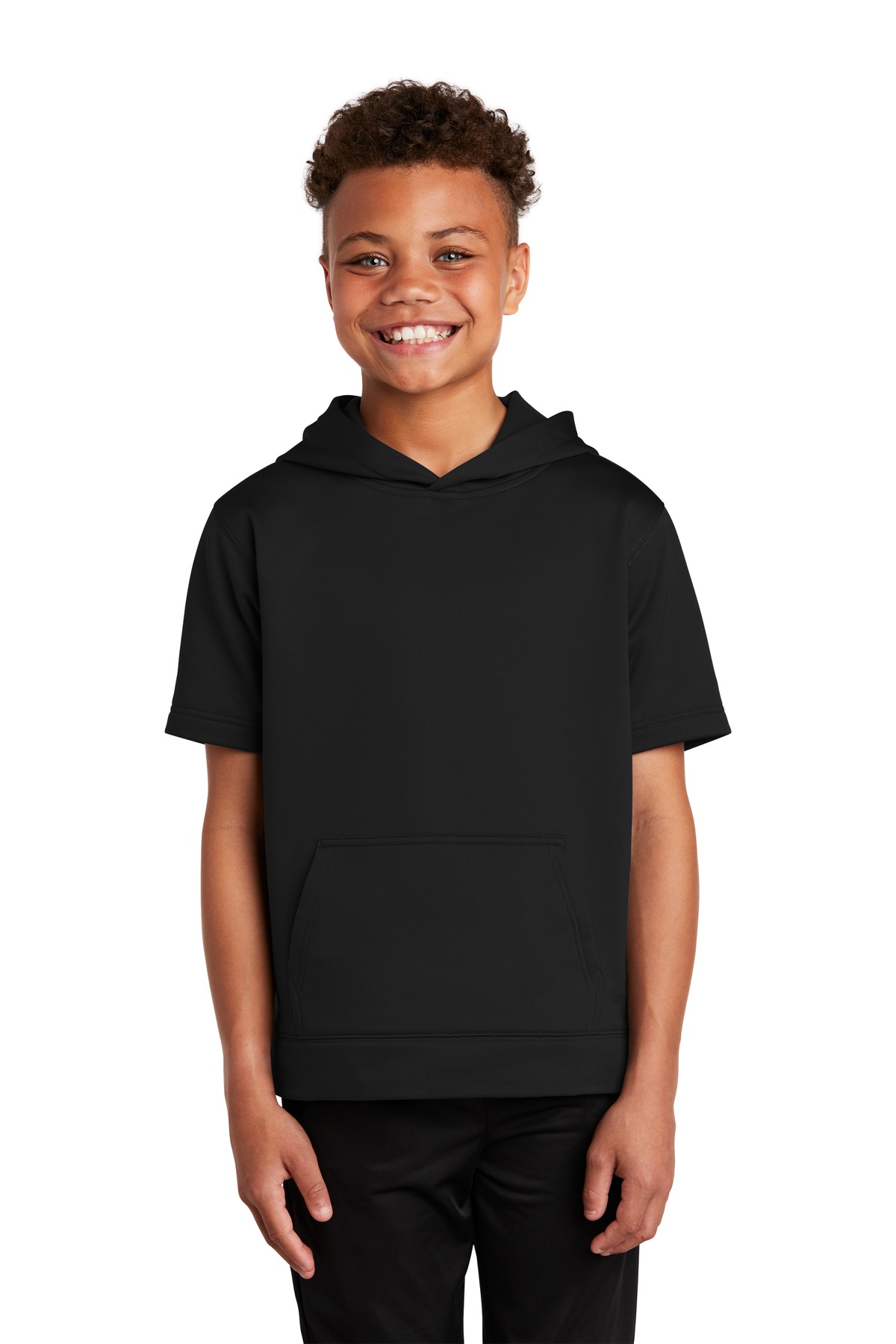 Sport-Tek  ®  Youth Sport-Wick  ®  Fleece Short Sleeve Hooded Pullover