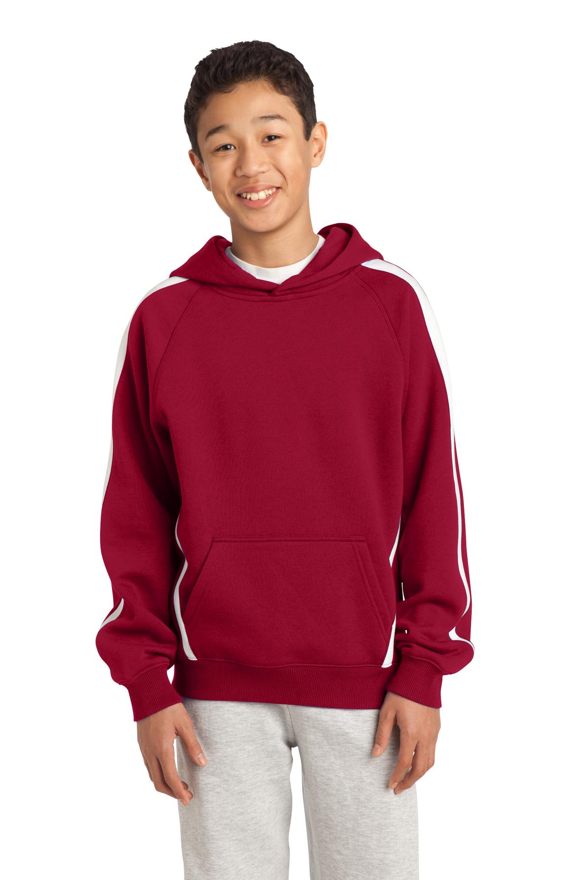 DISCONTINUED  Sport-Tek ®  Youth Sleeve Stripe Pullover Hooded Sweatshirt