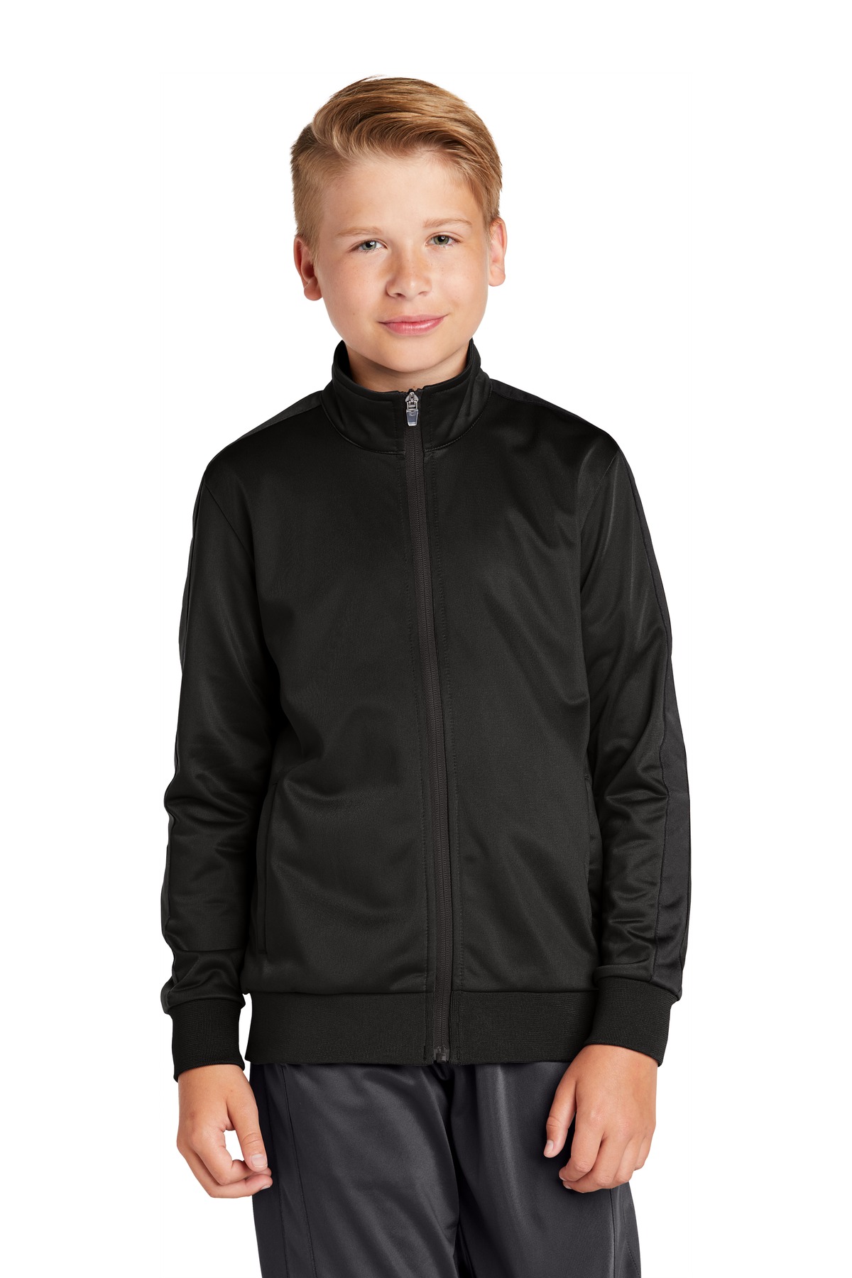 Sport-Tek  ®  Youth Tricot Sleeve Stripe Track Jacket